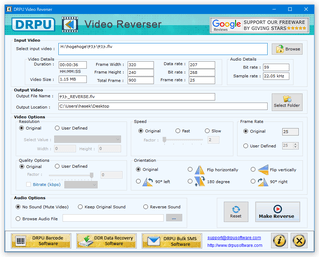 DRPU Video Reverser スクリーンショット