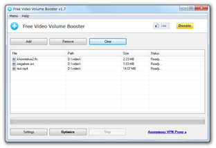 Free Video Volume Booster スクリーンショット