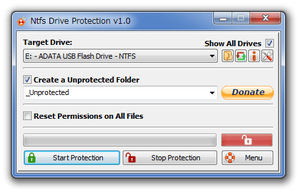 Ntfs Drive protection スクリーンショット