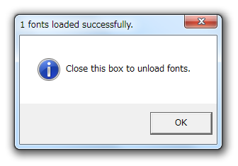 Close this box to unload fonts