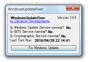 WindowsUpdateFixer スクリーンショット