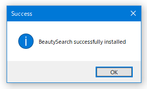 BeautySearch successfully installed
