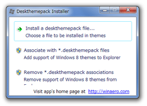 Deskthemepack Installer for Windows 7 スクリーンショット