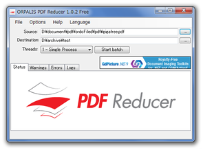 ORPALIS PDF Reducer スクリーンショット