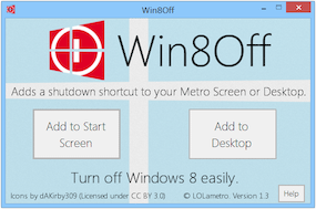 Win8Off スクリーンショット