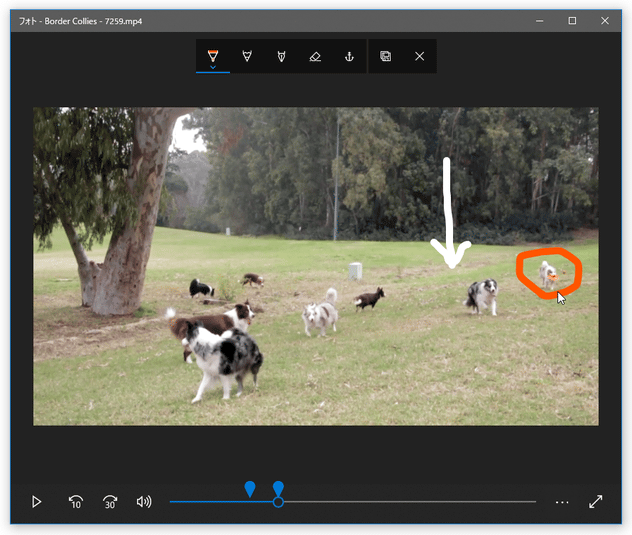 Windows 10 の「フォト」を使い、動画に手書きの注釈や絵を描き込む方法