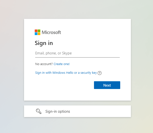 Microsoft アカウントでサインインを行う