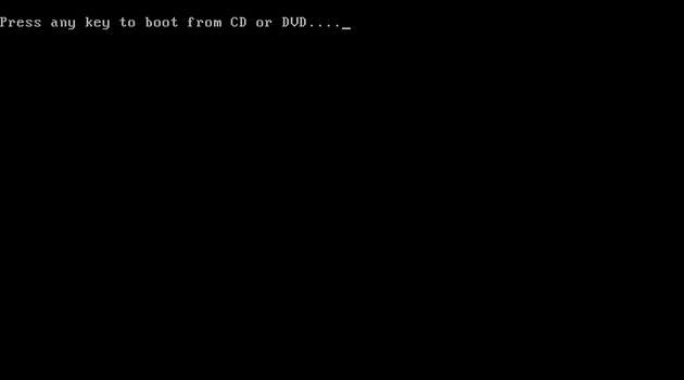 Press any key to boot from CD or DVD