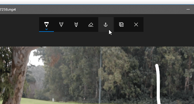 アンカー(いかり)ボタンを押す