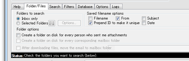 「Folder / files」タブ