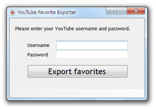 YouTube Favorite Exporter スクリーンショット