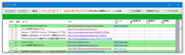 チェックの結果