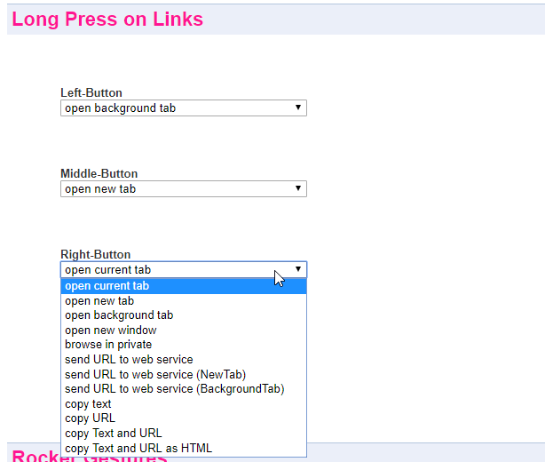Long Press on Links