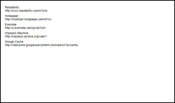 使用可能なウェブサービスの URL