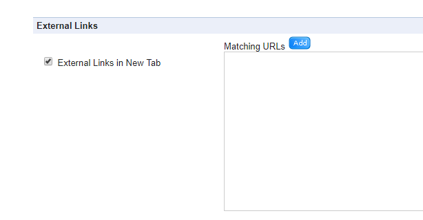 外部リンクを新規タブで開くようにしたい時は、「External Links in New Tab」にチェックを入れる