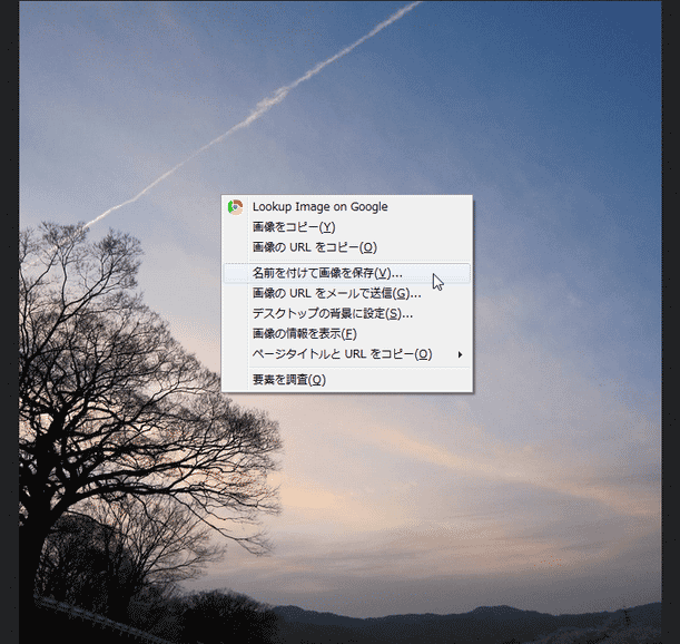 画像を右クリックして「名前を付けて画像を保存」を選択