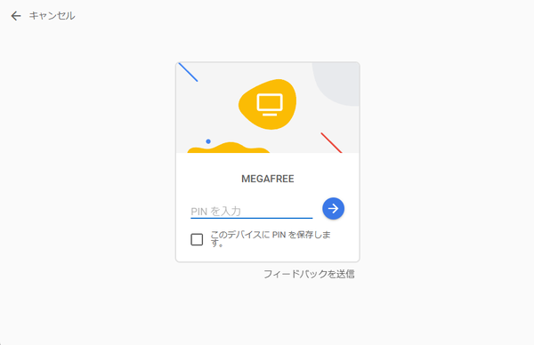 設定しておいた PIN を入力する