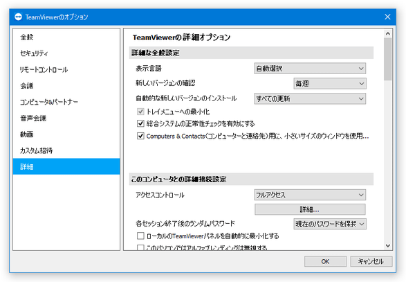 詳細オプション