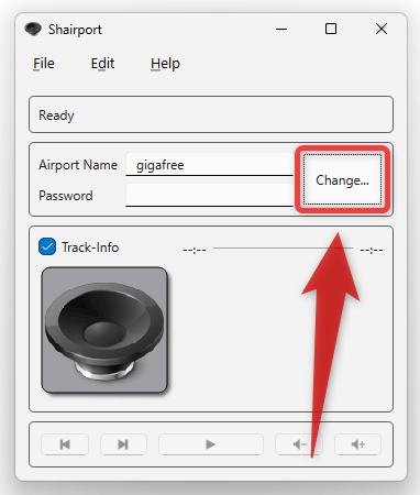 「Change」ボタンをクリックする