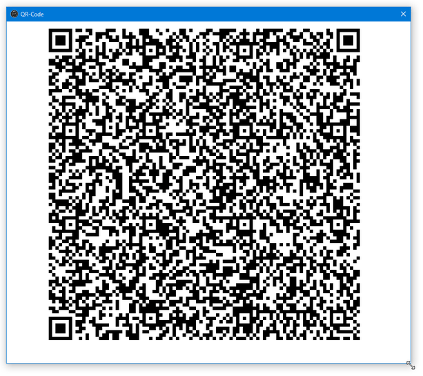 QR コードの全体像が表示されていない時は、ウインドウをリサイズする