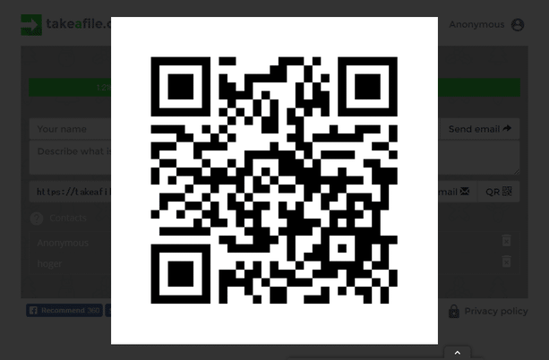 QR コードを表示することも可能