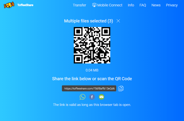 Share the link below or scan the QR Code