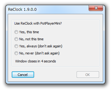 Use Reclock with PotPlayerMini?