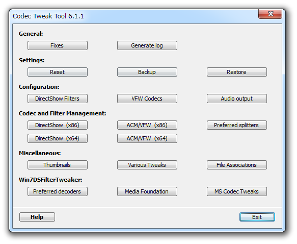 Codec Tweak Tool