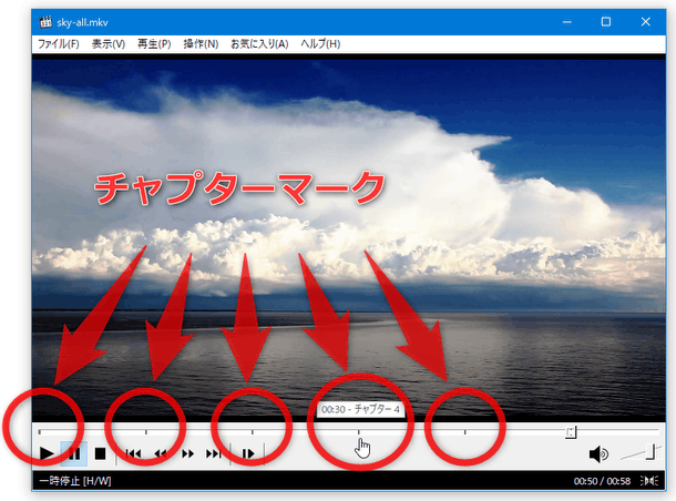 チャプターマークの表示