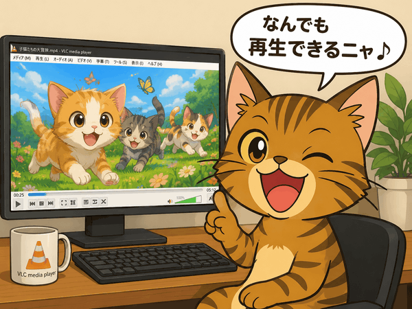 VLC で猫動画を楽しむ k本的キャット君