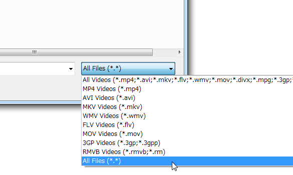 ファイルの種類を「All Files (*.*)」にする