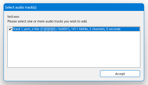 Select audio track(s)