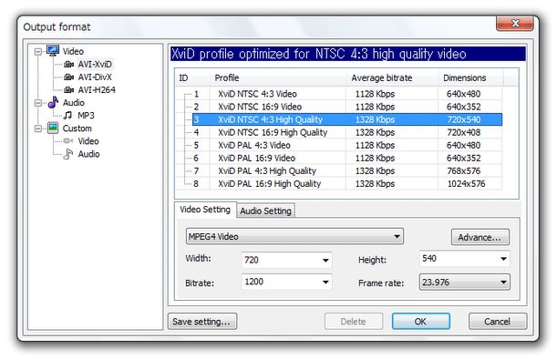 Output format