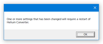 「Helium Converter」の再起動が必要です