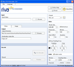 Riva FLV Encoder スクリーンショット