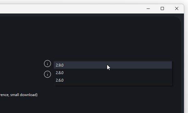 インストールするバージョンを選択することができる
