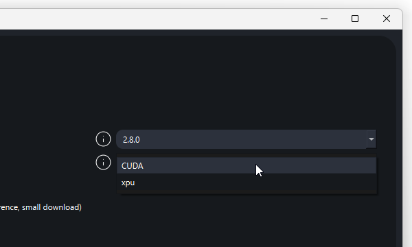 インストールするバックエンドを選択することができる
