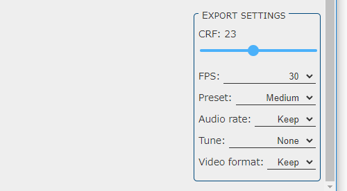 EXPORT SETTINGS