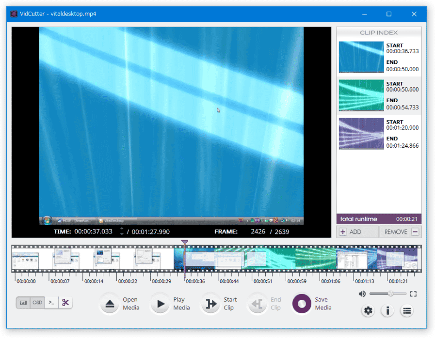 MP4おすすめ編集ソフト5: Vidcutter