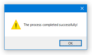 The process complete successfully!