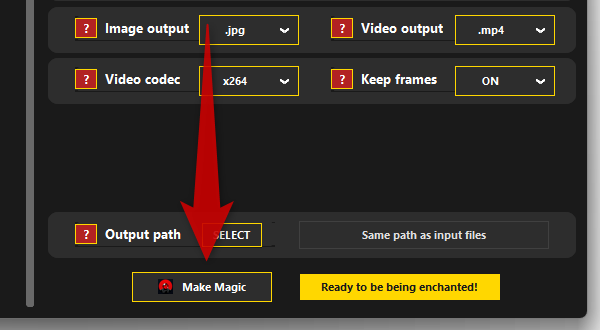 「Make Magic」ボタンをクリックする