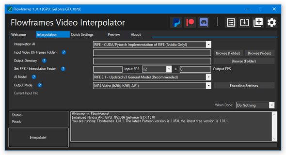 「Interpolation」タブ