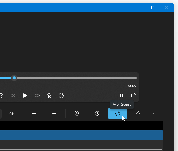 再度「A-B Repeat」ボタンをクリックする