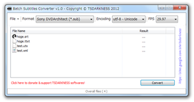 Batch Subtitles Converter スクリーンショット