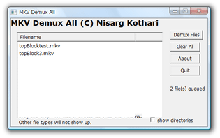 MKV Demux All スクリーンショット