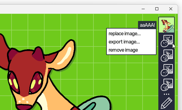 「closed mouth image」ボタンをクリックし、「replace image」を選択する