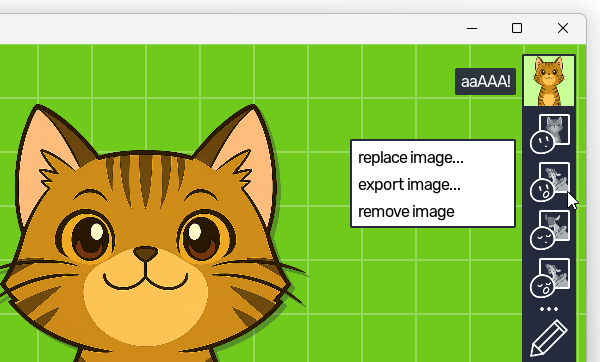 「open mouth image」ボタンをクリックし、「replace image」を選択する