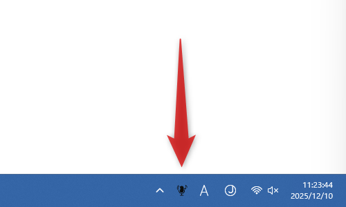 「Toggle Mic Listen」のアイコンが、タスクトレイに固定された