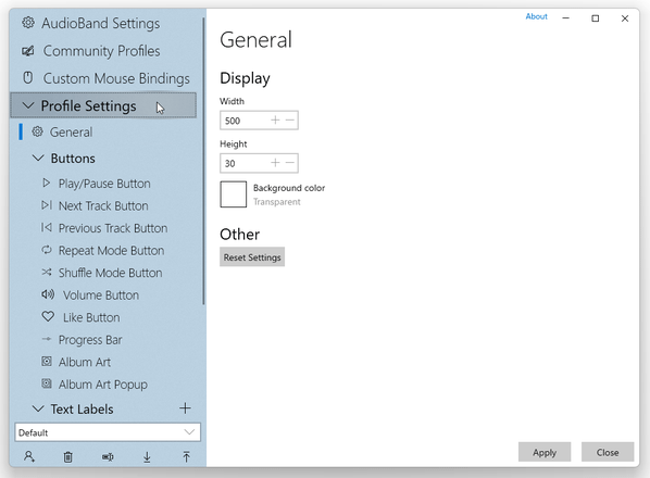 Profile Settings