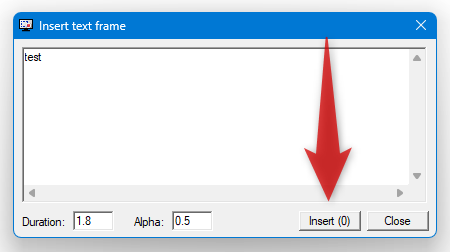 「Insert」ボタンをクリックする